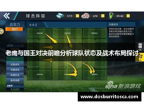 老鹰与国王对决前瞻分析球队状态及战术布局探讨